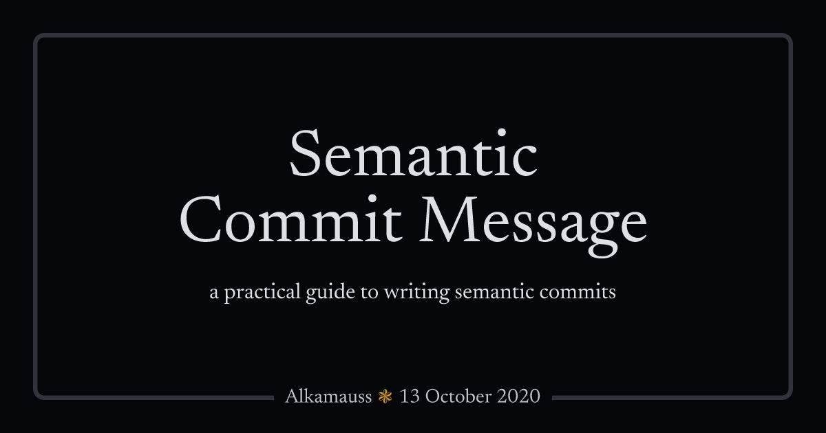 semantic commit message thumbnail